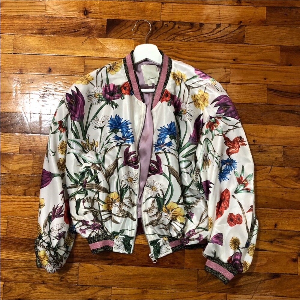 Anthropologie floral bomber jacket- XS